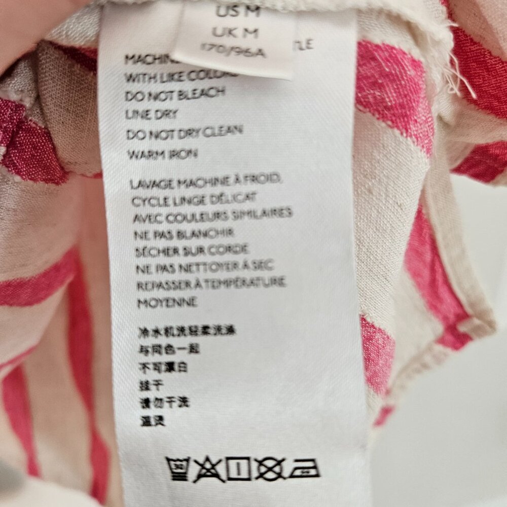Maeve Pink & White Striped Shirt Size Medium - Picture 5 of 6